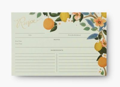 Pack of 12 Citrus Grove Recipe Card