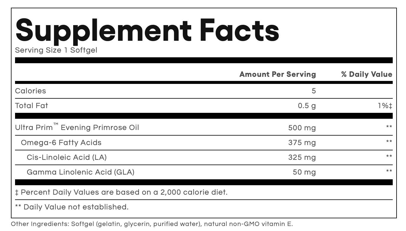 UltraPrim™ Evening Primrose Oil 500 mg - Image 2